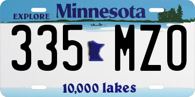 MN license plate 335MZO