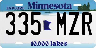 MN license plate 335MZR