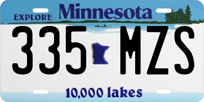 MN license plate 335MZS