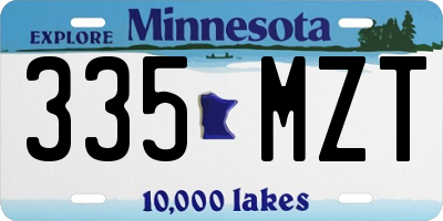 MN license plate 335MZT