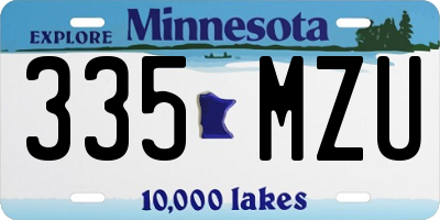 MN license plate 335MZU