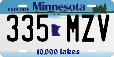 MN license plate 335MZV