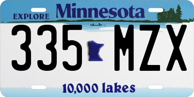 MN license plate 335MZX