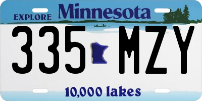 MN license plate 335MZY