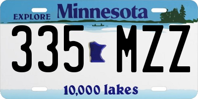 MN license plate 335MZZ