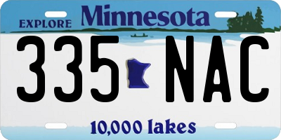 MN license plate 335NAC