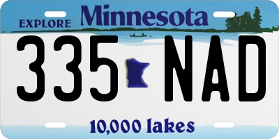 MN license plate 335NAD