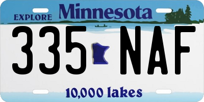 MN license plate 335NAF