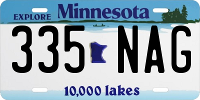 MN license plate 335NAG