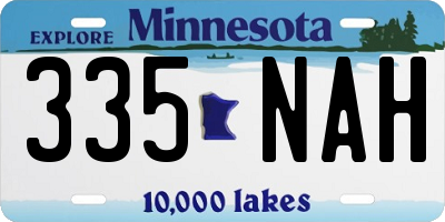 MN license plate 335NAH