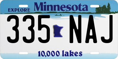 MN license plate 335NAJ