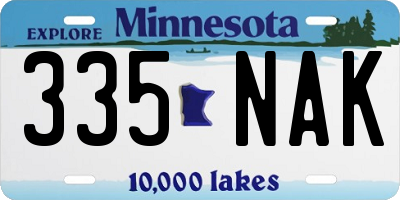 MN license plate 335NAK