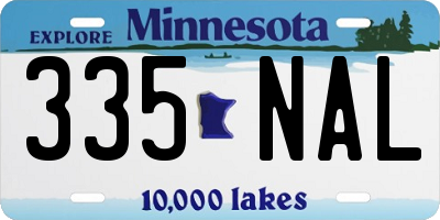 MN license plate 335NAL
