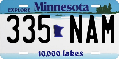MN license plate 335NAM