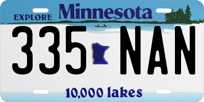 MN license plate 335NAN