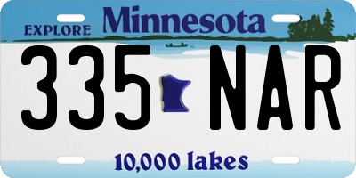 MN license plate 335NAR