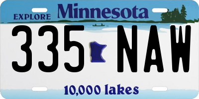 MN license plate 335NAW