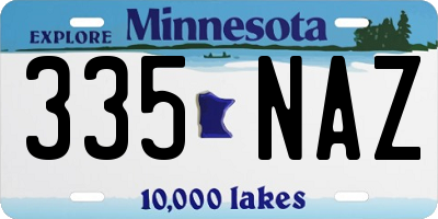 MN license plate 335NAZ