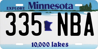 MN license plate 335NBA