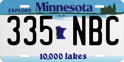 MN license plate 335NBC