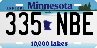 MN license plate 335NBE