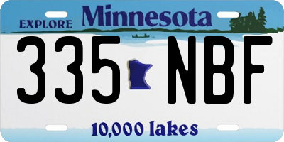 MN license plate 335NBF