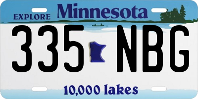 MN license plate 335NBG