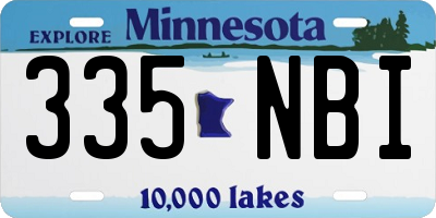 MN license plate 335NBI