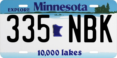 MN license plate 335NBK