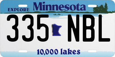 MN license plate 335NBL