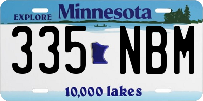 MN license plate 335NBM