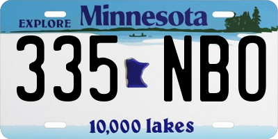 MN license plate 335NBO