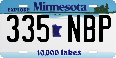 MN license plate 335NBP