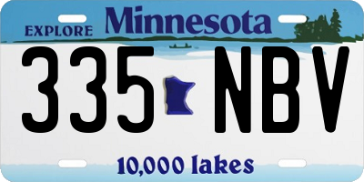 MN license plate 335NBV
