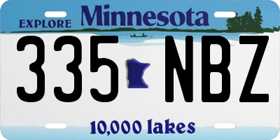MN license plate 335NBZ