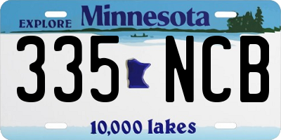 MN license plate 335NCB