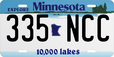 MN license plate 335NCC