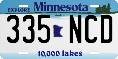 MN license plate 335NCD