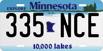 MN license plate 335NCE
