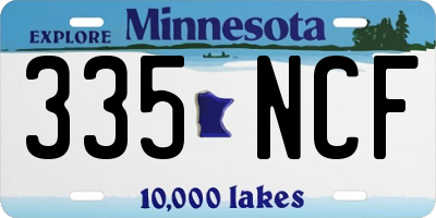 MN license plate 335NCF