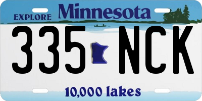 MN license plate 335NCK
