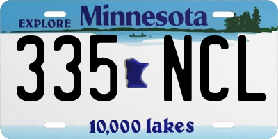 MN license plate 335NCL