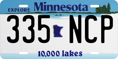 MN license plate 335NCP