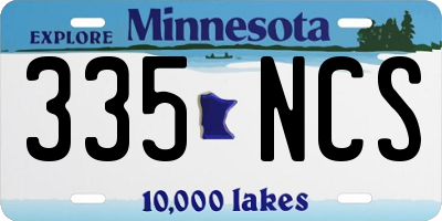MN license plate 335NCS