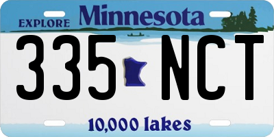 MN license plate 335NCT