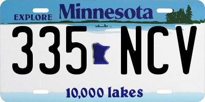 MN license plate 335NCV