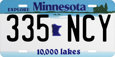 MN license plate 335NCY