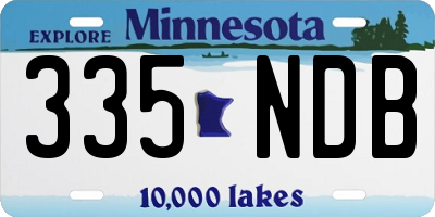 MN license plate 335NDB