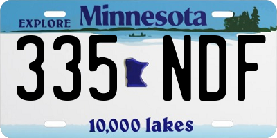 MN license plate 335NDF