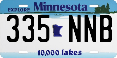 MN license plate 335NNB